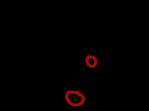 Remaining maximum pixels marked with red circle